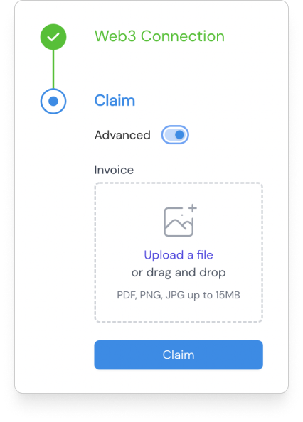 Screenshot of a claim made with Feature App